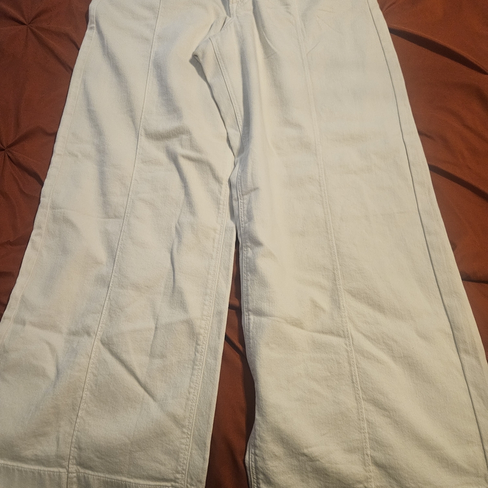 American Eagle Outfitters Wide Leg Pants in Cream